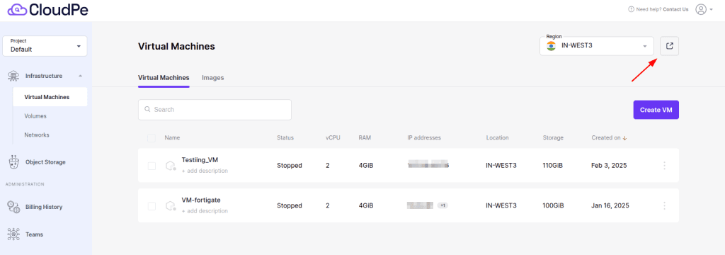 Public IP to Virtual Machine img |
 cloudpe