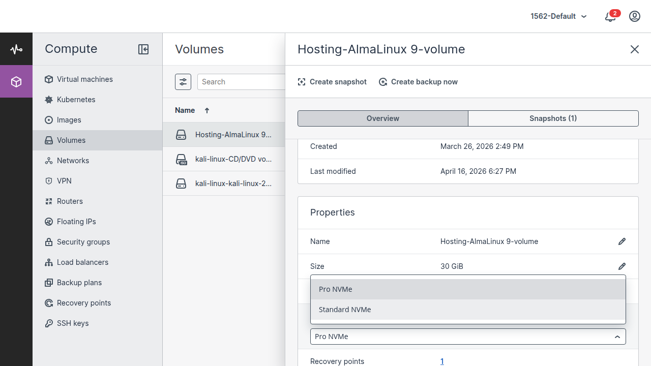 Dropdown showing both options